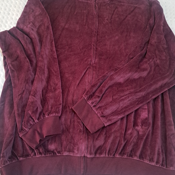 King Size  Swetpants set Women  Plus Size 2XL Velvet  Burgundy - Picture 6 of 10